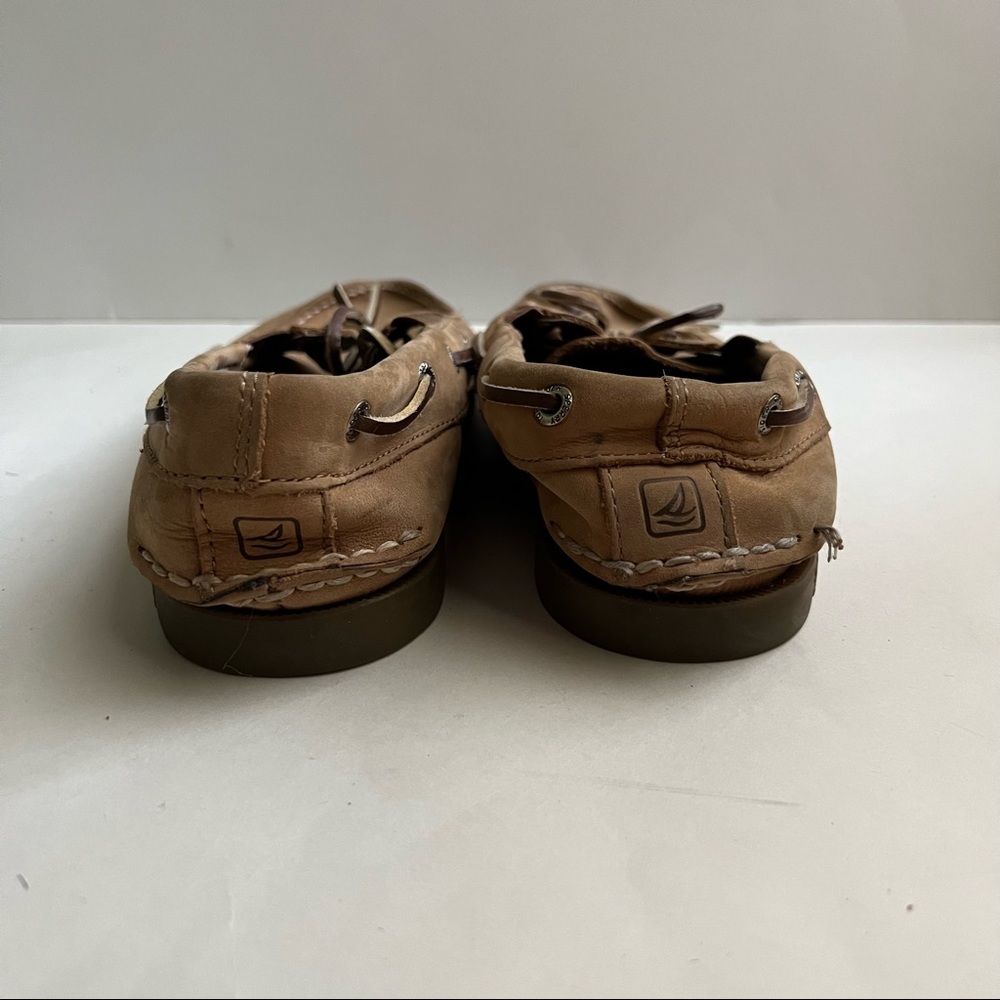 Used Sperry Boys Brown Boat Shoes - Size 4 - Picture 7 of 8